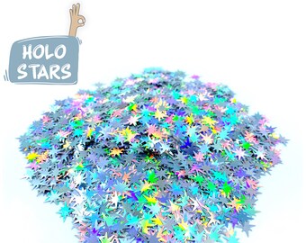 silver star shape glitter, Polyester Glitter, Nail art, Tumblers, Slime, Deco, Crafts, Resin Art, Confetti, holiday, birthday star