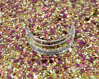Fall purple and gold mix glitter, Tumblers, Slime, Nail glitter, fall colors, fall glitter, Confetti, Berry blend, Thanksgiving