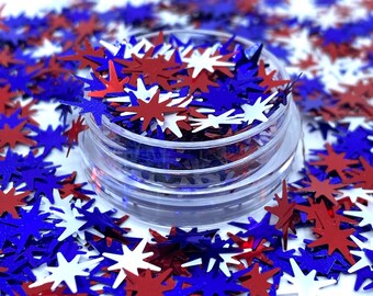 Red, white and blue shape glitter, 4th of July, Polyester Glitter, Tumblers, Slime, Crafts, Resin, Nail glitter, Confetti, Fireworks, boom