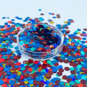 Mélange de super-héros, paillettes, polyester, gobelets, slime, déco, travaux manuels, résine, paillettes pour ongles, Art d'ongle, confettis, carnaval, or bleu rouge image 1