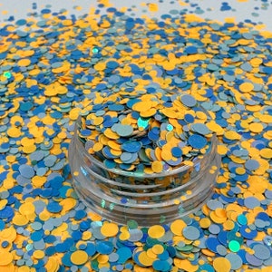 Creamsicle mix glitter, Polyester Glitter, Tumblers, Slime, Deco, Crafts, Resin, Nail glitter, Nail art, Confetti, blue, orange