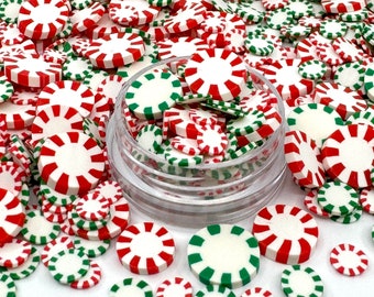 Red and Green Peppermint candy clay different shape glitter Tumblers Slime peppermint candy, Christmas candy, Christmas, glitter x-mas