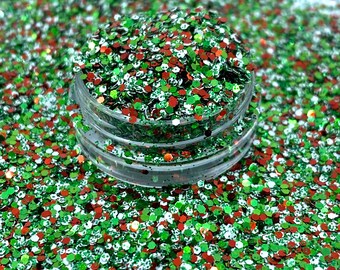 Christmas fine glitter, Polyester Glitter, Nail art, Tumblers, Slime, Crafts, Resin, confetti, X-mas, red, white, green, Joy, christmas