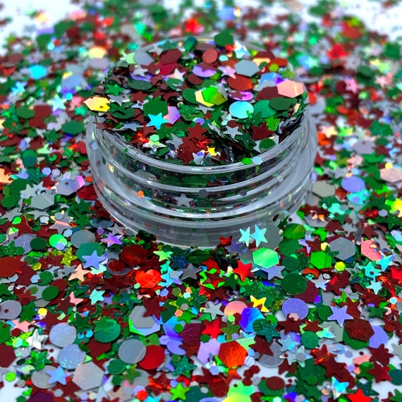 HAPPY DAY Chunky Confetti Glitter Mix Chunky Glitter Mix Confetti Glitter  Mix 2 Oz Glitter Confetti Glitter Polyester Glitter 