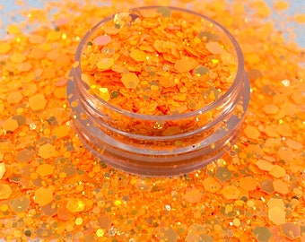Lil pumpkin mix glitter, polyester, Nail art, Tumblers, Slime, Deco, Crafts, Resin Art, Glitter, Halloween, pumpkin, Fall, Autumn, Orange
