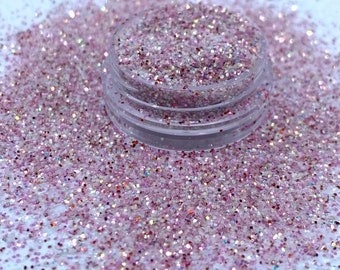 Pink and silver fine glitter, Polyester Glitter, Nail art, Tumblers, Cups, Slime, Deco, Crafts, Resin, light pink , confetti, red, Christmas