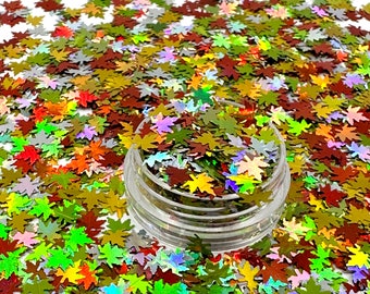 Autumn Leaf shape glitter, Fall leaf, Polyester Glitter, Nail art, Tumblers, fall leaves, leaf shape Glitter, Confetti, Thanksgiving, leaves