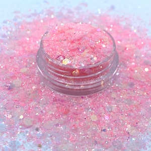 Ice pink mix glitter, polyester, Nail art, Tumblers, Slime, Deco, Crafts, Resin Art, Glitter, color shifting glitter, light pink glitter