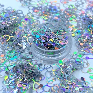 Stethoscope Holographic Shape Glitter, Silver, Polyester Glitter, Nail art, Tumblers, Slime, Deco, Crafts, Resin Art, Glitter, Confetti,