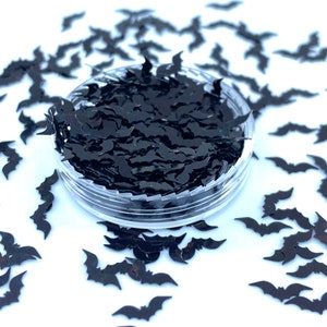 Black bats glitter, Polyester Glitter, Nail art, Tumblers, Cups, Slime, Deco, Crafts, Resin Art, Glitter, Confetti, Bat shape