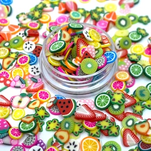 Mixed fruit shape glitter, Polyester Glitter, Nail art, Tumblers, Cups, Slime, Deco, Crafts, Resin Art, Glitter, Confetti, summer shape