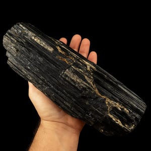 Raw Black Tourmaline with Mica – AAA Grade Crystal from Brazil | Protection, Grounding, Energy Cleansing, Root Chakra Stone