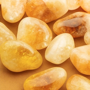 Citrine Tumbled Stones – AAA Grade | Golden Yellow Quartz Crystals | Brazil | Healing & Abundance | Gift for her, Gift for him.