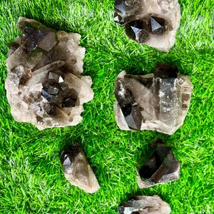 Smoky Quartz Cluster, Smoky Quartz Crystal Clusters, Points, Smokey Quartz Cluster, Healing Crystals & Stones.