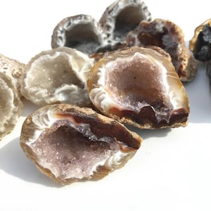 6 Geode Stones Bulk Lot,  healing crystals, Quartz Crystal Druse Vortex Center, Loose Raw Crystals and Stones, Rocks and Minerals