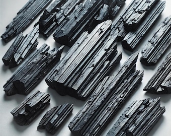 Raw Black Tourmaline Natural Crystals, SCHORL Bulk Lot (Rough Black Tourmaline) Healing Crystals -