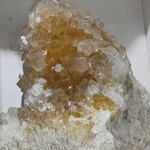 Citrine Included Pale White Quartz Crystal Clusters From South Africa