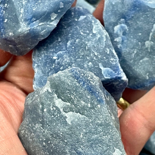 Blue Quartz Rough Natural Stones: Choose 1 lb, 2 lbs 5 lbs or 11 lbs Bulk (Raw Blue Quartz, Rough Blue Quartz, 'A' Grade) Healing Crystals