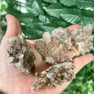 Natural Smoky Quartz Cluster, Mini Smoky Quartz Crystal Clusters, Points, Smokey Quartz Cluster, Healing Crystals & Stones.