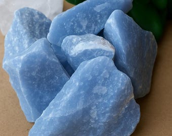 Raw Angelite Stone,  Rough Stones - Raw Angelite Stone - Raw Angelite Crystal -  Healing Crystal and Stones