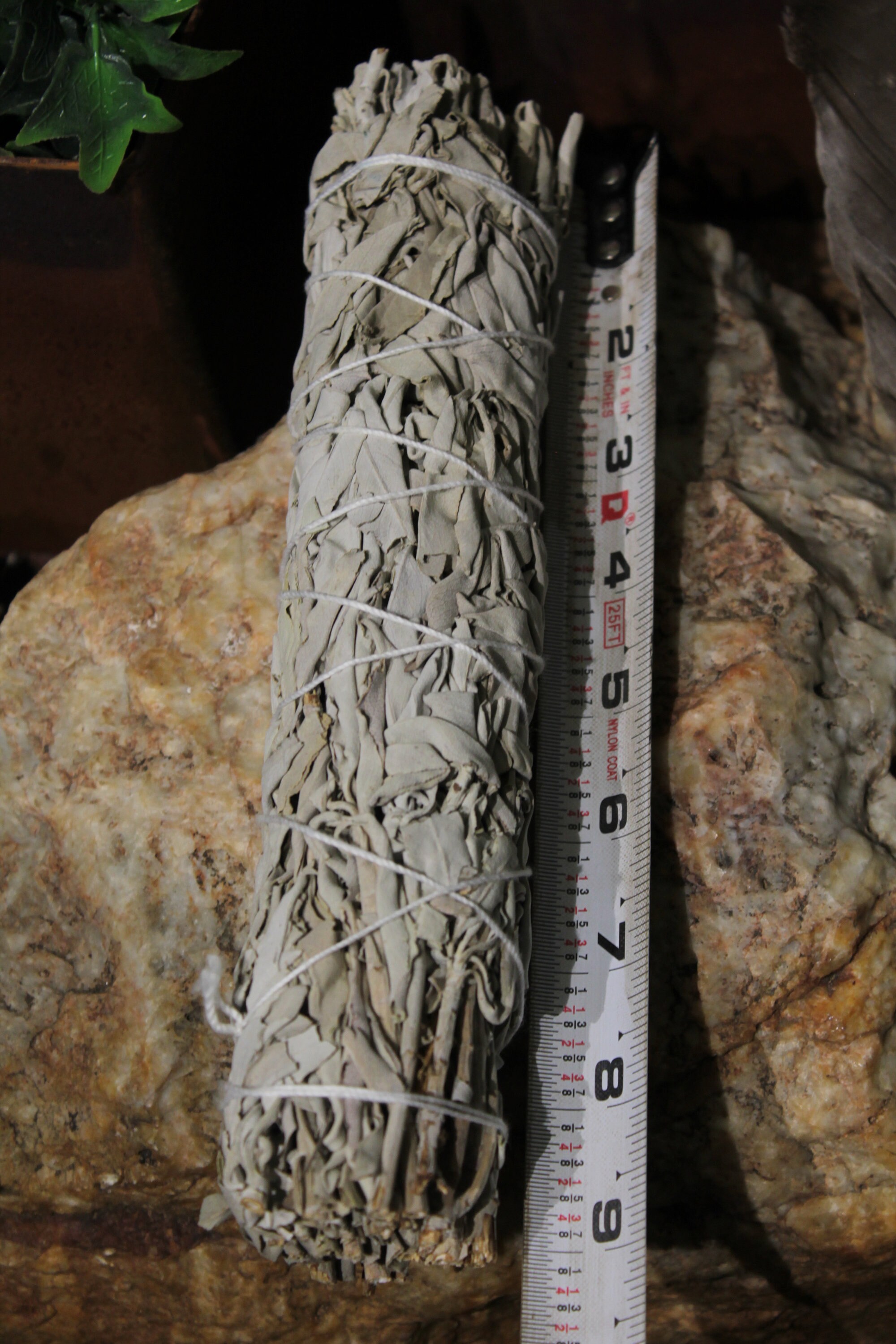 White Sage Jumbo Smudge Stick - 8-9 in. White Sage Smudge piece Cleansing  Healing Meditation 7 Chakra Peppermint White Sage Mix Rose.