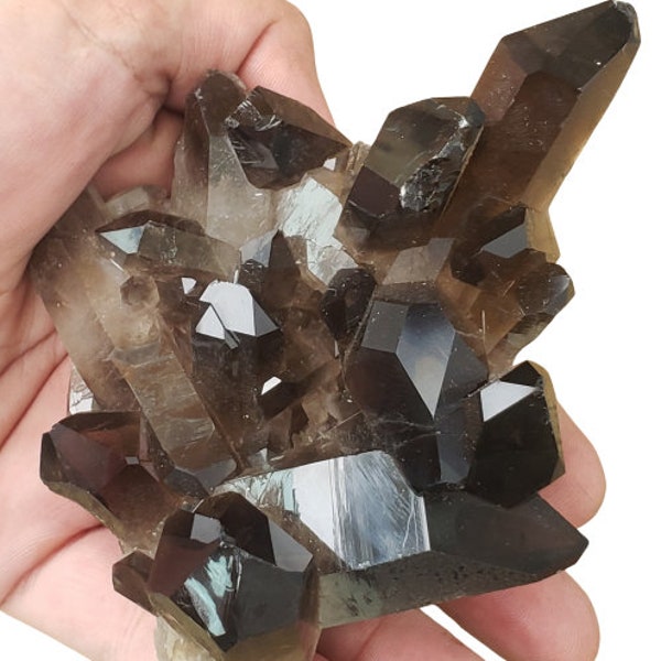 Smoky Quartz Cluster, Smoky Quartz Crystal Clusters, Points, Smokey Quartz Cluster, Healing Crystals & Stones.