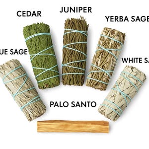 Kit - 6 Smudging Sages - White Sage, Blue Sage, Yerba Santa, Cedar, Juniper & Palo Santo Smudges
