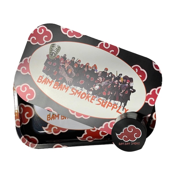 Akatsuki Naruto Rolling Tray and Grinder Set Etsy
