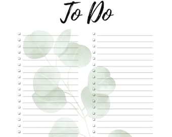 To Do List Instant Download Printable