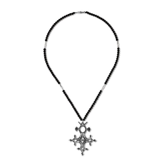 Silver Tuareg Cross No. 5 With Necklace (onix) - Etsy