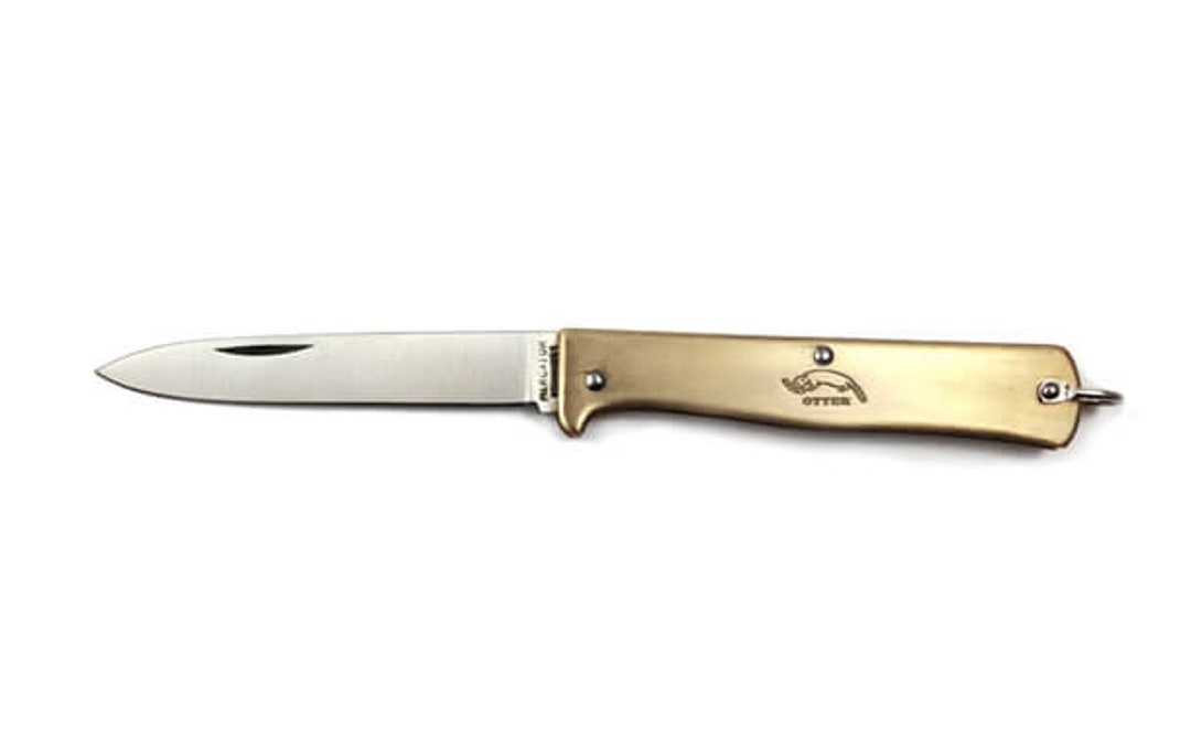 Otter MERCATOR Pocket Knife Brass Small Etsy