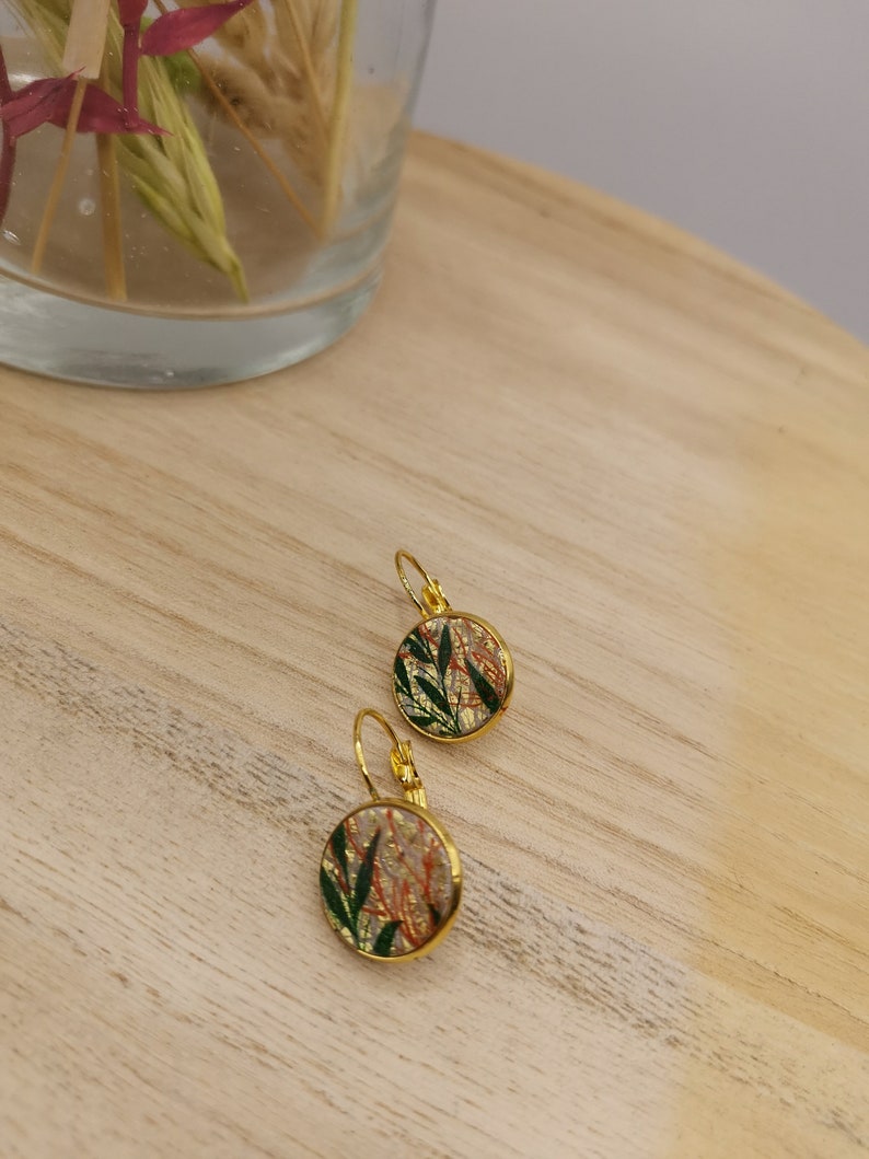 Boucles D'oreilles Pendantes Cuir Tête De Loup Flammes Bleues - 5,5 Cm, Crochets Argent 925, Léger, Pour Femme