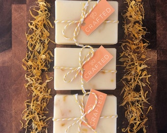 3 Citrus Calendula soap, natural soap, vegan soap, handmade soap, palm free soap, citrus soap, lemongrass, litsea cubeba