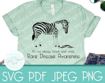 Rare Disease Awareness, Rare Disease Zebra, Zebra, SVG. Rare Disease SVG, Awareness SVG, Rare Disease Tshirt, Rare Disease Awareness Tshirt