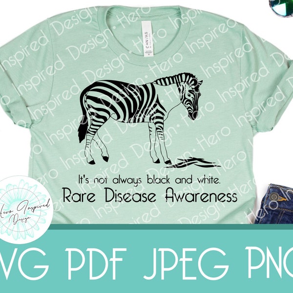 Rare Disease Awareness, Rare Disease Zebra, Zebra, SVG. Rare Disease SVG, Awareness SVG, Rare Disease Tshirt, Rare Disease Awareness Tshirt