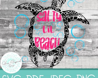 Salty lil Beach Cut File, Salty lil Beach SVG, Salty lil Beach PNG, Turtle, Beach, Beach cut file, Turtle Cut File, Summer Cut File