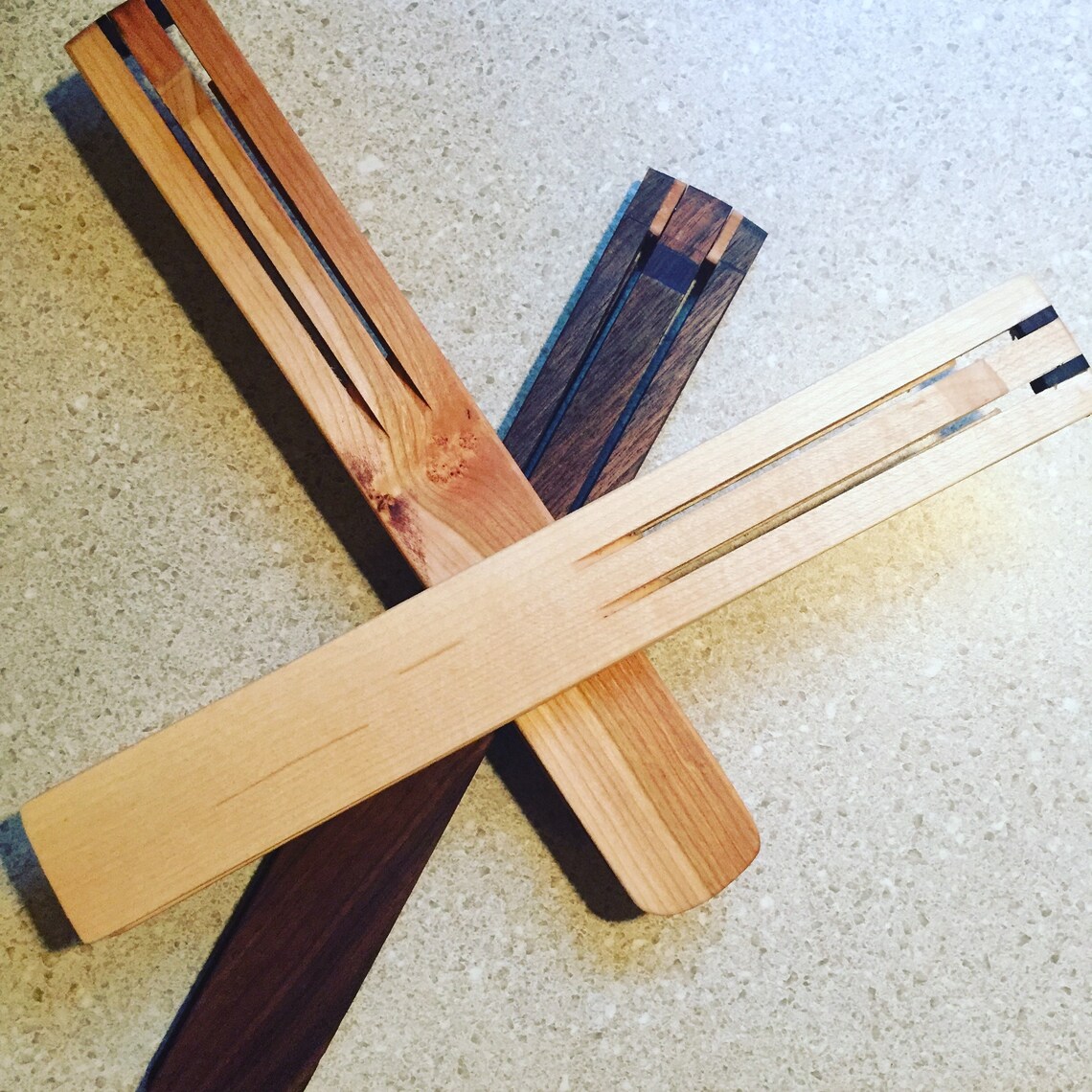 Wooden salad tongs Etsy