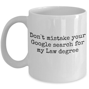 Funny Lawyer Law degree Novelty Mug Gift Present for law student birthday handmade