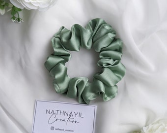 Chouchou en satin fait main | Satin doux et soin capillaire | Élastique à cheveux en satin |  Cadeaux pour elle