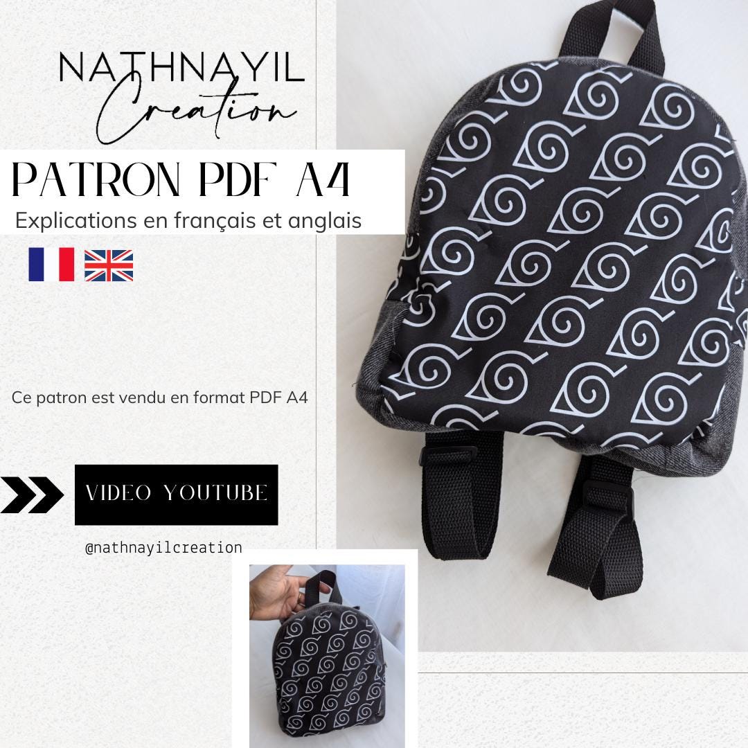 Mini Backpack PDF Sewing Pattern in French and English Video Tutorial ...