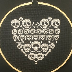 Scandi Style Skull themed PDF Cross Stitch Pattern
