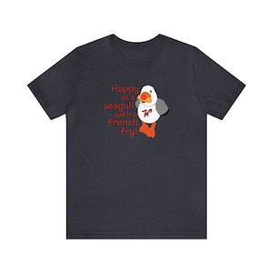 Happy as a Wildwood Seagull t-shirt | Seagull t-shirt | Wildwood t-shirt | Sunny the Seagull t-shirt | Seagull with a French Fry t-shirt image 3