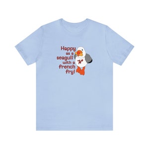 Happy as a Wildwood Seagull t-shirt | Seagull t-shirt | Wildwood t-shirt | Sunny the Seagull t-shirt | Seagull with a French Fry t-shirt