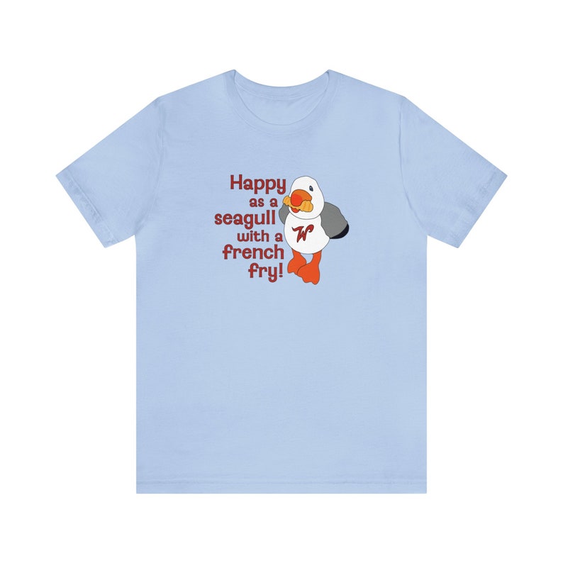Happy as a Wildwood Seagull t-shirt | Seagull t-shirt | Wildwood t-shirt | Sunny the Seagull t-shirt | Seagull with a French Fry t-shirt image 1