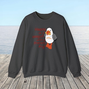 Happy as Sunny The Seagull with a French Fry Sweatshirt | Wildwood Sweatshirt | Seagull Sweatshirt image 5