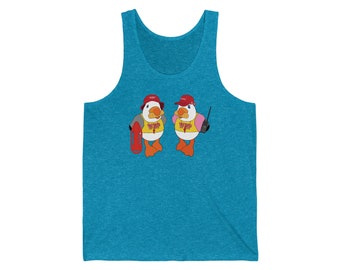 Happy as a Wildwood Beach Patrol Seagull - Sunny and Sandy Lifeguard Duo Tank Top | Seagull shirt | Wildwood shirt | Lifeguard tank top