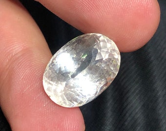 Natural White Topaz Stone / 21.55 CT / Perfect Oval Shape Facet Loose Gemstone Best for making Jewelry