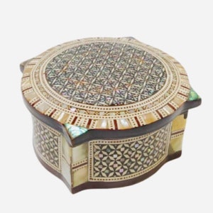 Mother Of Pearl Inlaid Jewelry Box Handmade From Egypt