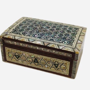MOTHER-OF-PEARL Inlaid Jewelry  Box- Handmade - From Egypt!