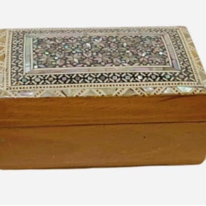 Mother-Of-Pearl Inlaid Jewelry  Box- Handmade - FROM EGYPT!